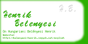 henrik belenyesi business card